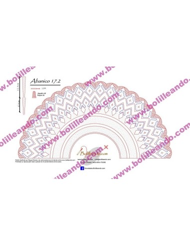 patrón de abanico encaje de bolillos